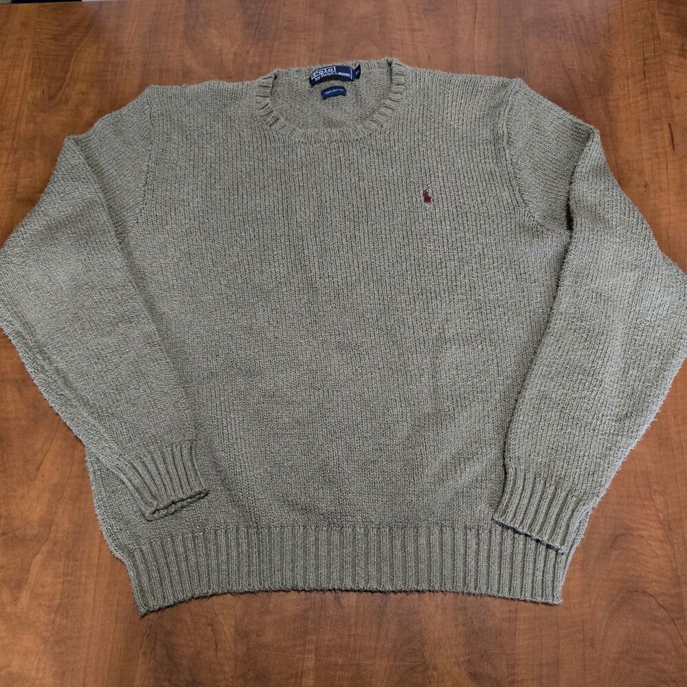 Polo Ralph Lauren Vintage Mens Long Sleeve Crew Neck Ribbed Cuff Sweater XL